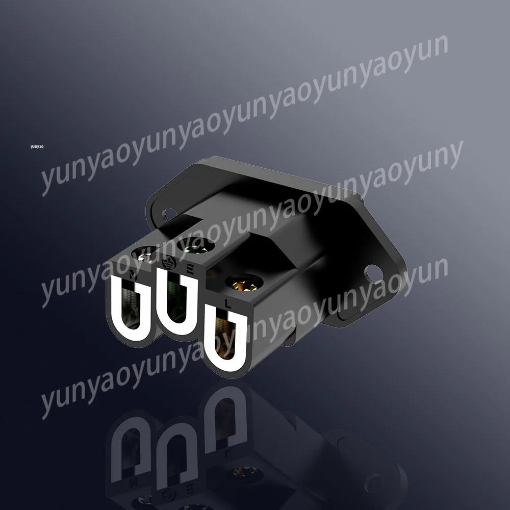 VI06BR Rhodium Plated Pure Copper IEC Inlet Plug AC 250V 15A HiFi Audio Power Socket