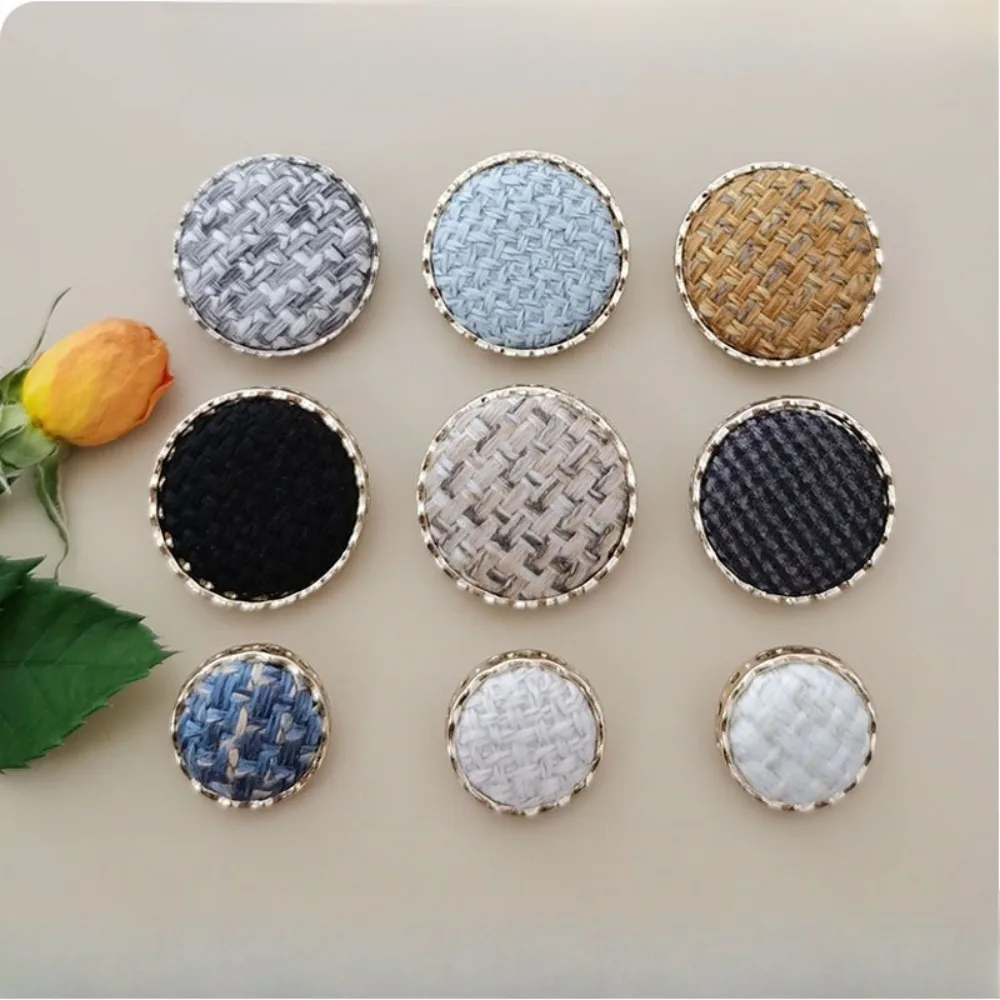 

2PCS Zinc Alloy Shank Button Colorful Round Metal Covered Buttons for Wool Jacket Shirt Blouse Sewing DIY Decoration Accessories
