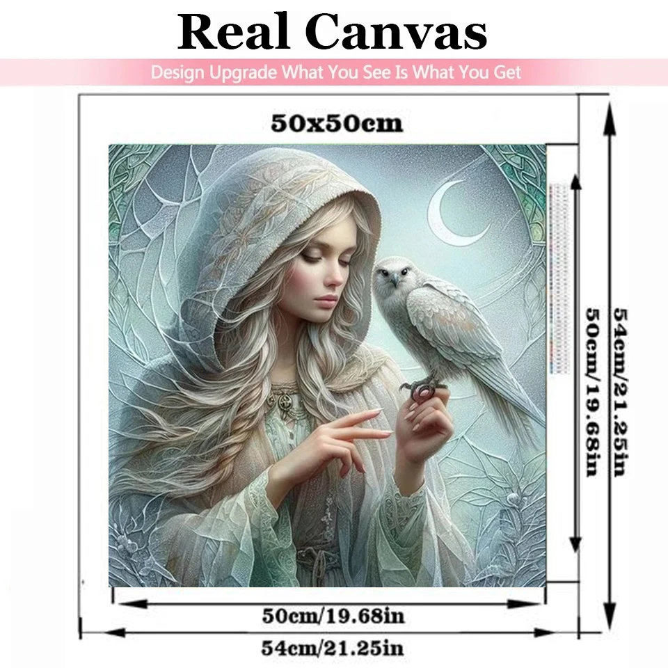 Mysterious Lady Cute Owl DIY Diamond Painting Cross Stitch 5D Snow Tree Full Square Round Diamond Embroidery Mosaic Home Decor