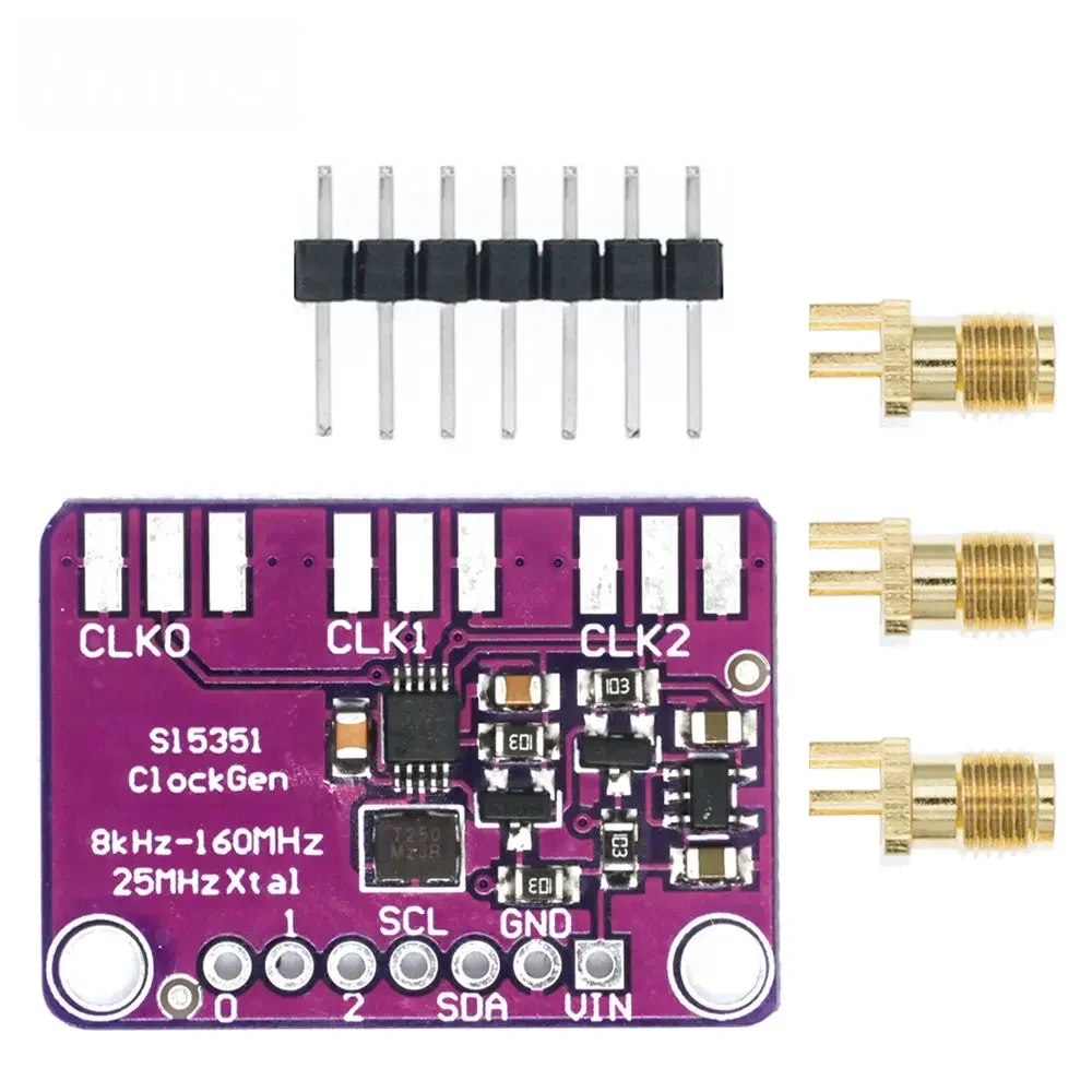 Módulo generador de reloj I2C Si5351A de alta precisión 3V-5V con salidas SMA para Arduino/Raspberry Pi