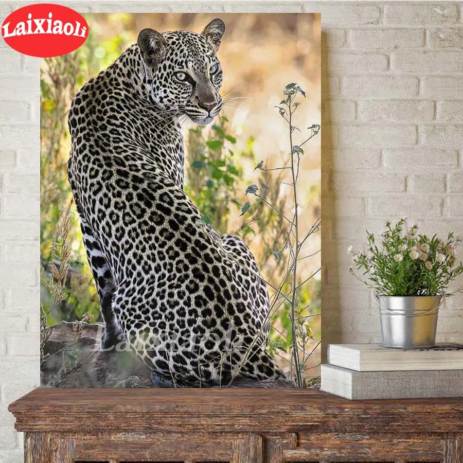 

DIY diamond painting leopard art cross stitch diamond full mosaic diamond embroidery full square/round drill handmade,wild decor