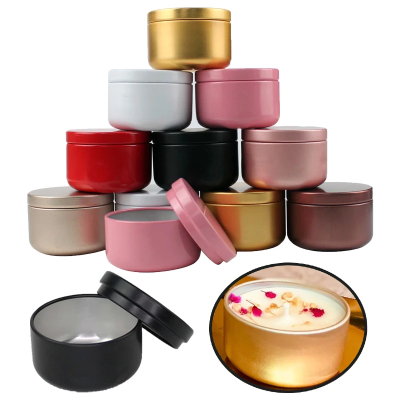 20/30/50 Stuks Aluminium Kaars Tin 50 Ml Ronde Kaars Containers Cosmetische Potten Olie Crème Pot lege Aromatherapie Verzegelde Metalen Kan