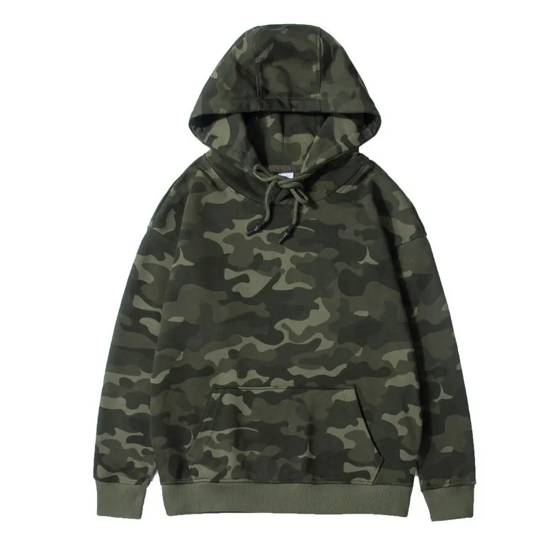 

Autumn Hooded Sweatshirt Men Oversized Camo Hoodie Sportswear Loose Casual Sportswear Long Sleeve Boys Green Camouflage Hoodie