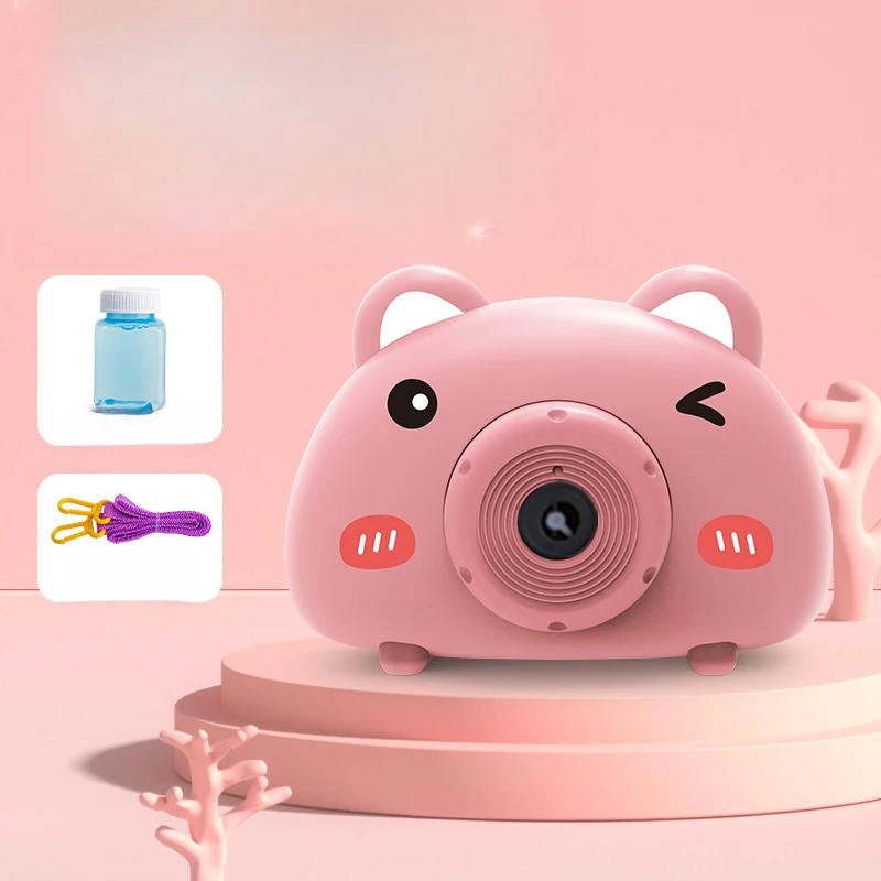 Bubbles Nieuw volautomatisch kindercartoon varken Bubble Camera speelgoed bestand tegen vallen Slijtage verzegeld zonder lekkage buiten