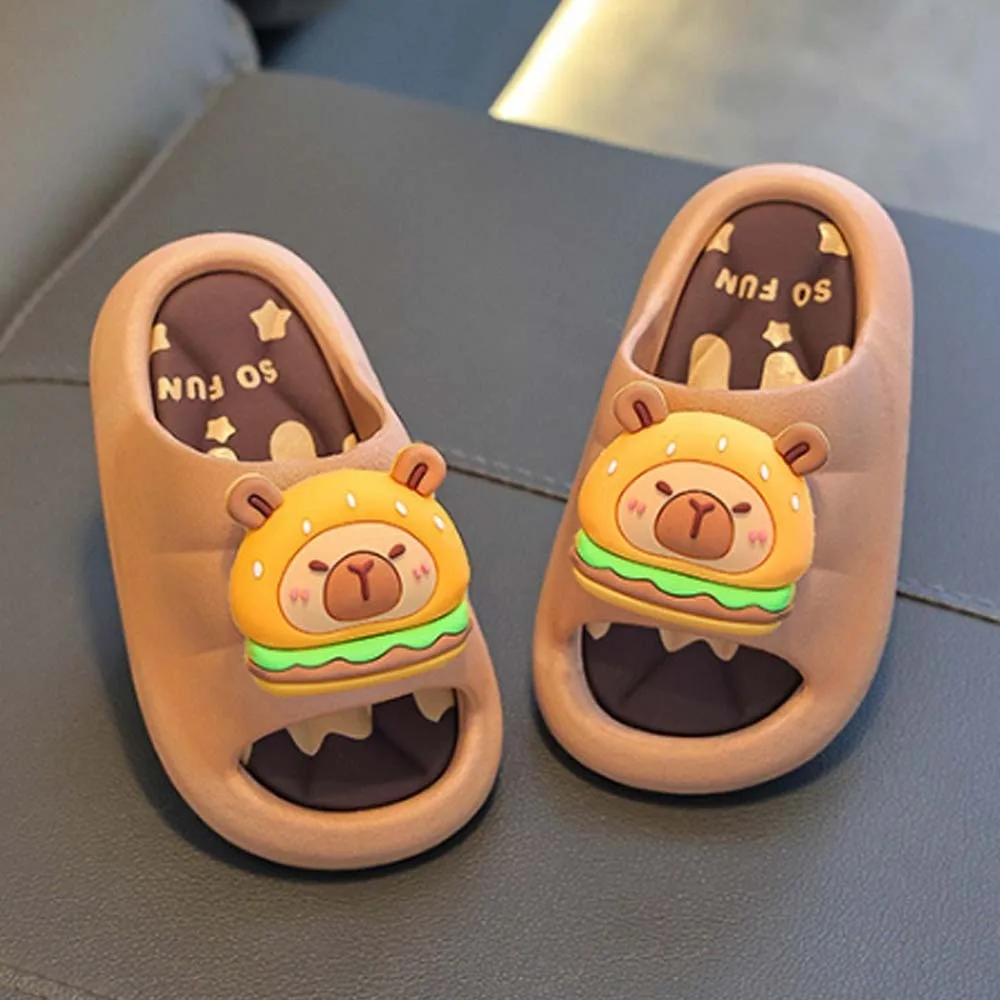 Pool PVC Cute Capybara Slippers Thickened Soft Cartoon Animal Slippers Anti-slip Rotatable Children's Bathroom Sandals Beach