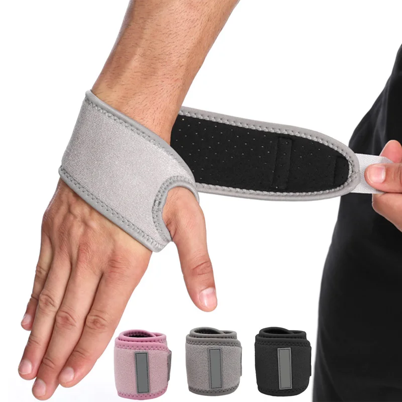 

Gray Wrist Guard Band Brace Support Carpal Tunnel Sprains Strain Gym Strap Sports Pain Relief Wrap Bandage Lightweighted