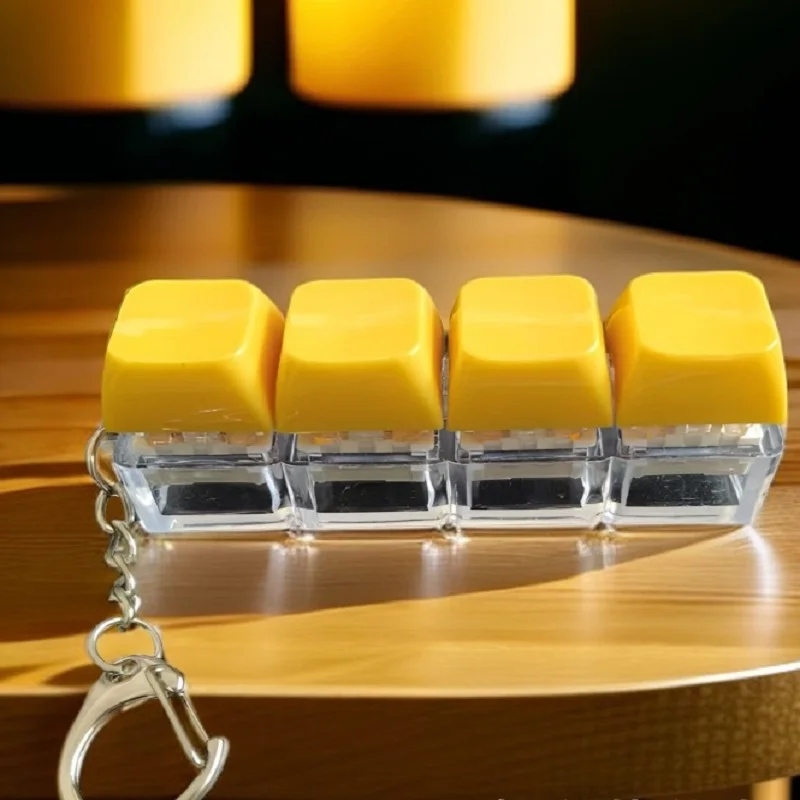 

4-клавишная крышка, механическая клавиатура, брелок, игрушка, цветная светодиодная подсветка, брелок для пальца, для снятия стресса, ASMR Clicker, гаджет, стол, подарок