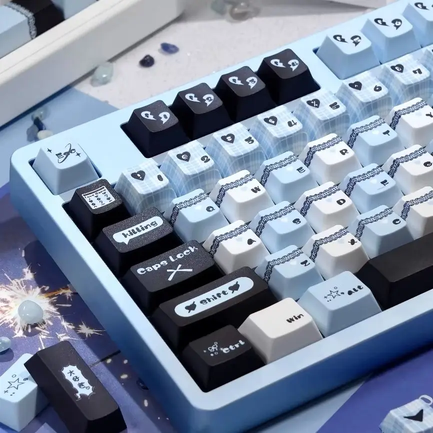 teclas-maimooo-con-elementos-de-encaje-bonitos-en-azul-y-negro-regla-de-prohibido-salir-con-personas-de-otra-etnia-teclas-pbt-cherry-foa-de-148-teclas-para-teclado-aula