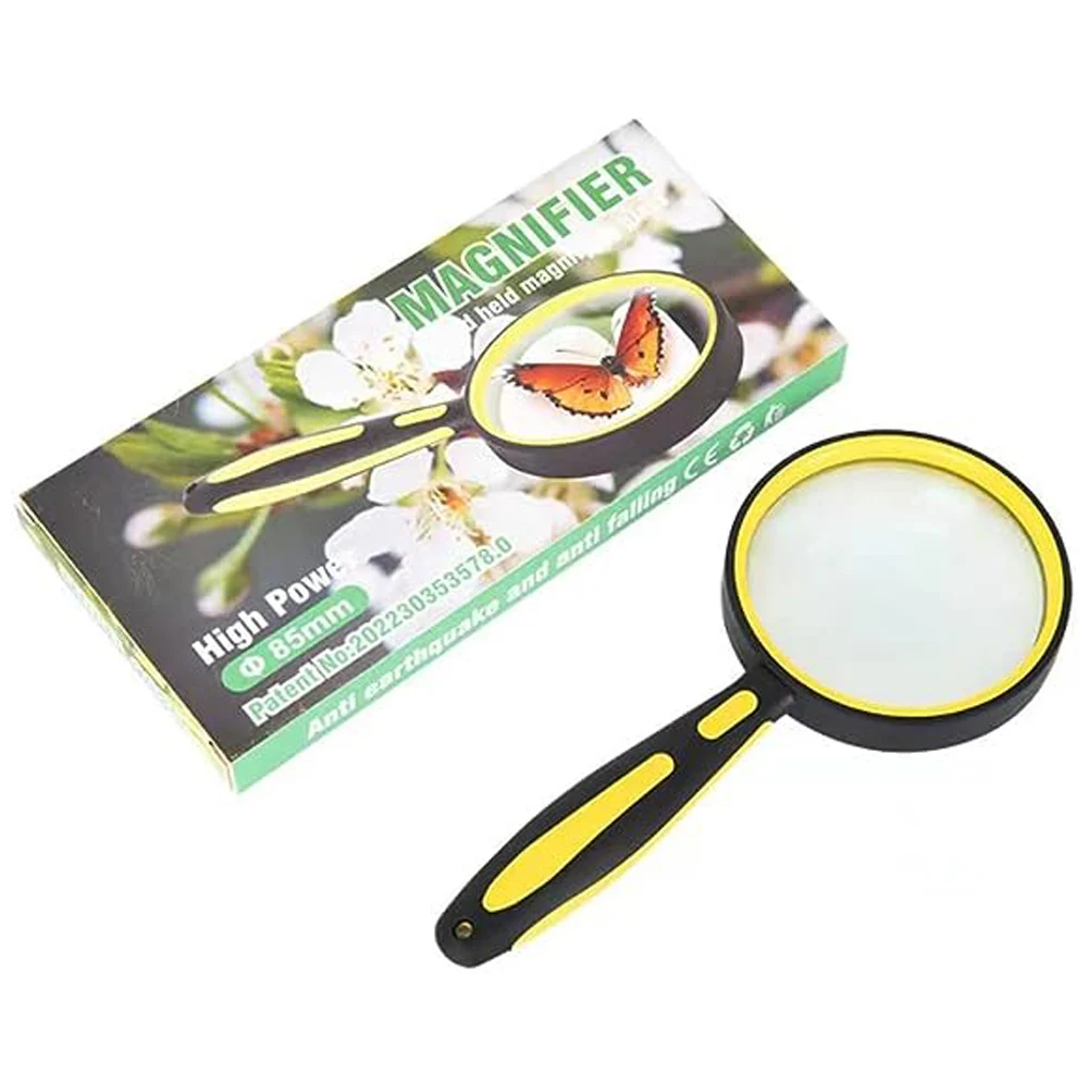 50mm 10X Handheld Magnifying With Non-Slip Soft Handle Glass Reading Magnifier For Seniors Book Newspaper Reading