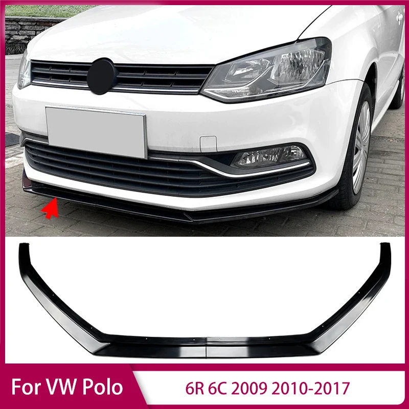 

Car Front Bumper Lip Splitter Diffuser Body Kit Spoiler Bumper For VW Polo 6R 6C 2009 2010-2017 Guard Protector Auto Decoration