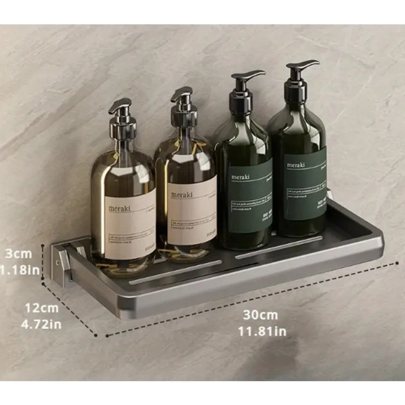 2Pcs RVs Foldable 90 Degree Drop-Down Waterproof Hanging Toiletries Organizer Aluminum Vanity Shelf For RV Caravan Part No Punch