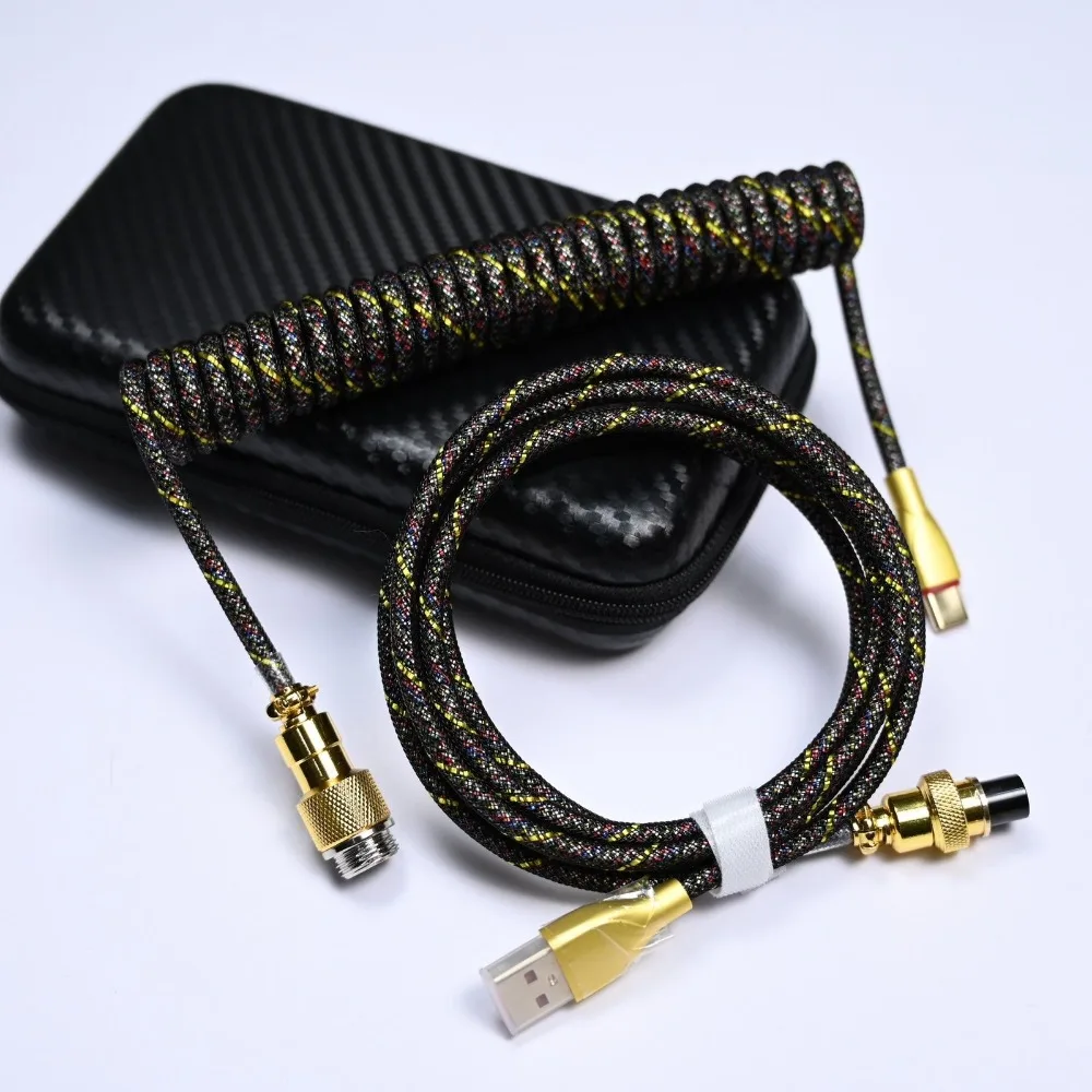 Gold-Plating Aviator Cable USB C To TYPE-A Spring Wire USB-A Type-C For Game Magnetic Switch Mechanical Keyboard DIY Kit
