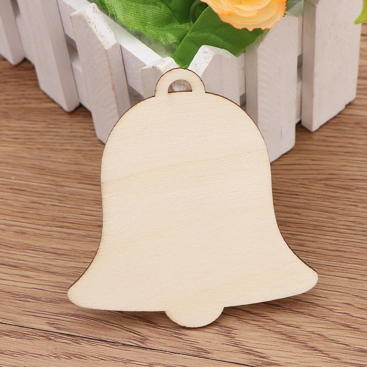 

10Pcs Christmas Wooden Hanging Pendant Bell Pattern Xmas Party Decoration Christmas Tree Hanging Ornament Prop