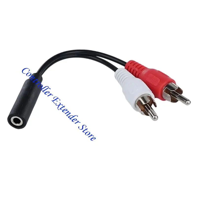 N84B 3.5mm Female to 2RCA Male Stereo Y Splitter Cable Adapter for Laptop Phone