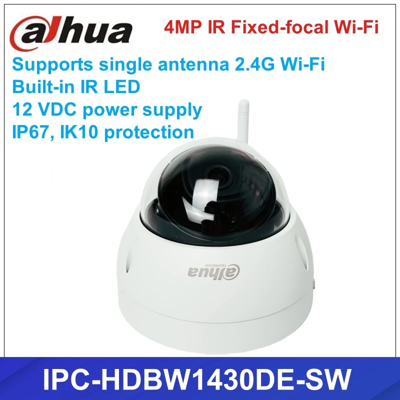 Original Dahua  IPC-HDBW1430DE-SW 4MP IR Fixed-focal Wi-Fi Dome Network Camera