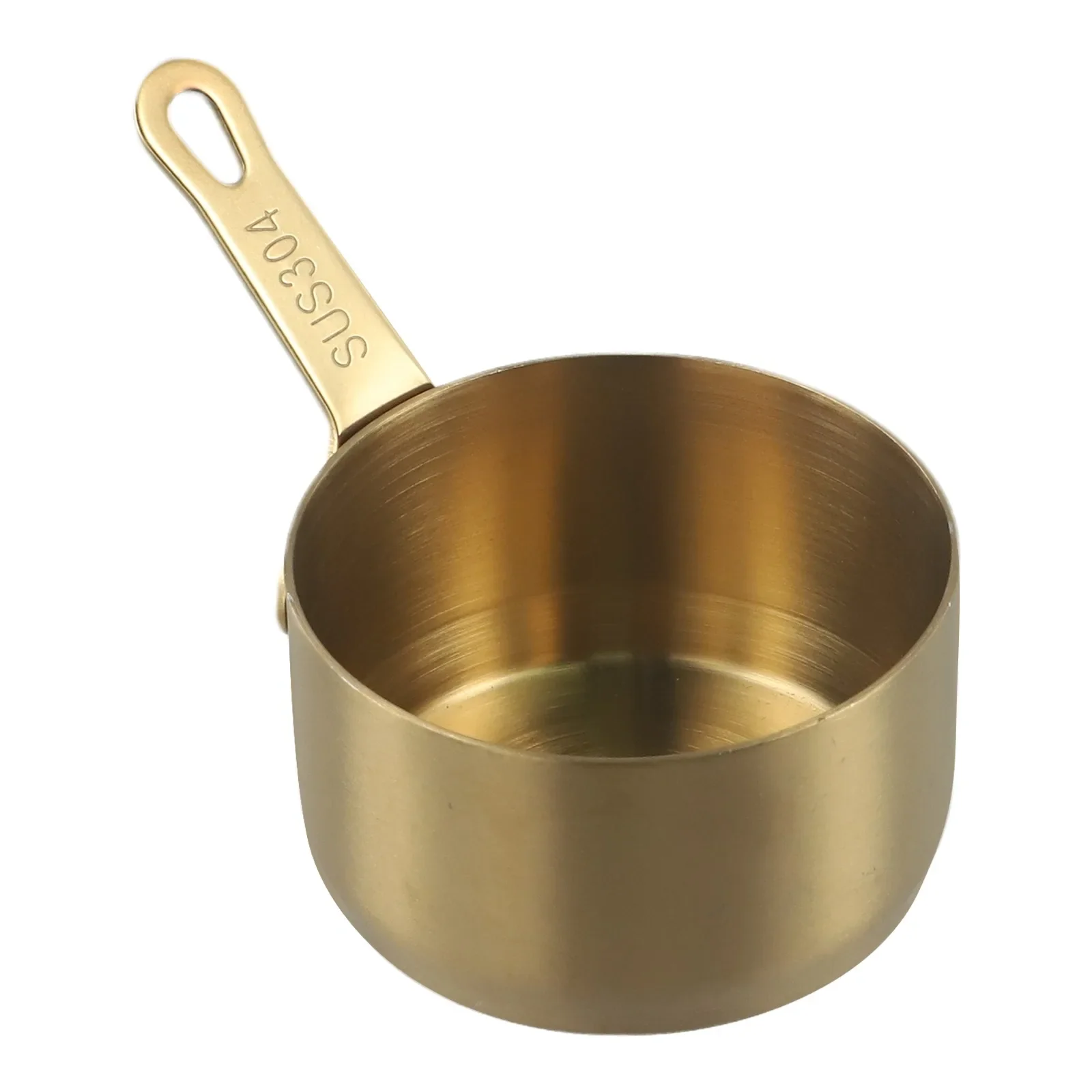 Small Sauce Pan 100ML Stainless Steel with Hanging Hole Smooth Edge and Long Handle for Cooking Milk Coffee Sauces and More