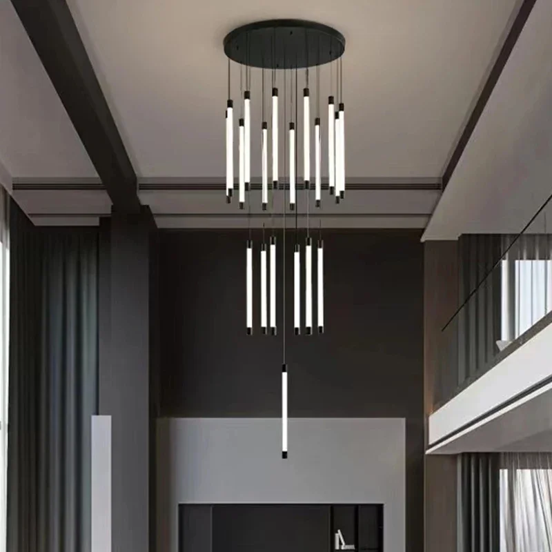 

Modern Creativity Branch Chandelier Led Long Line Hanging Lamp Villa Living Room Pendant Light Dining Room Home Stair Chandelier