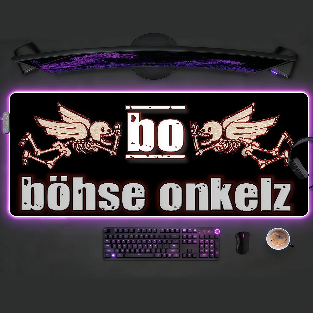Band  Mouse Pad Waterproof RGB LED Light Colorful Game Keyboard Non-slip Cover Desk-mat Surface Bohse Onkelz
