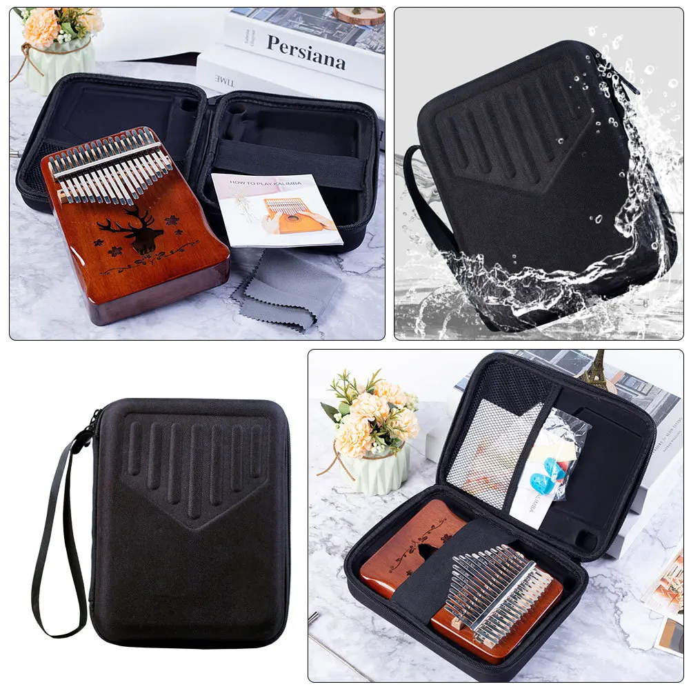1Pcs Waterproof Kalimba Case Shockproof Eva Thumb Piano Storage Bag Durable Portable Zipper Music Instrument Pouch