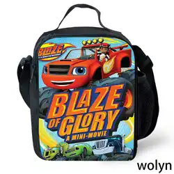 Blaze and the Monster Machines Lunch Bags ,Cartoon School Bags for Boys Girls,Anime Game Prints Child Cooler Bags for School