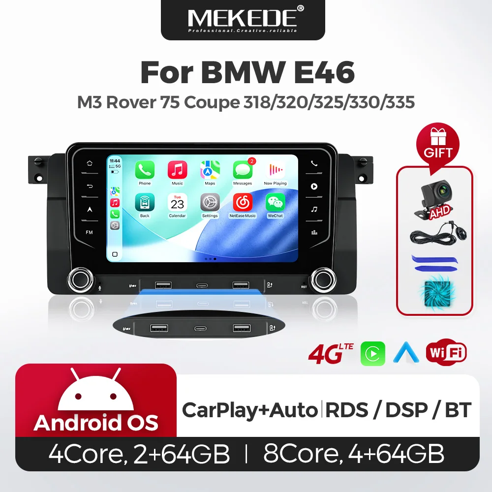2026 new Host unit For BMW E46 M3 Rover 75 Coupe 318 320 325 330 335 Car Radio wireless CarPlay Android auto 7