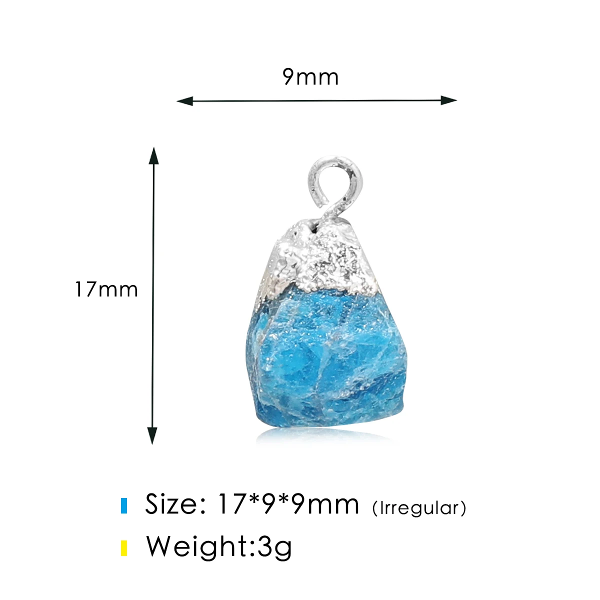 3pcs Natural Raw Stone DIY Pendants - Assorted Color Crystal Gemstone Charms for Jewelry Making Necklace Bracelet Craft Supplies
