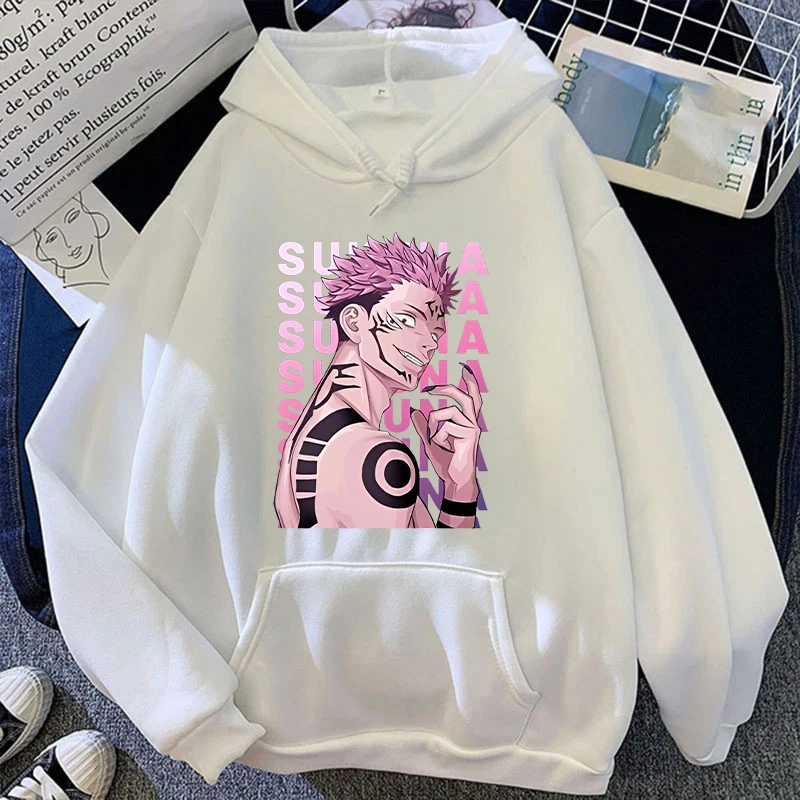 Fashion Unisex Hoodies Anime Ryomen Sukuna Printed Hooded Seatshirts Streetwear Casual Pullover Tops