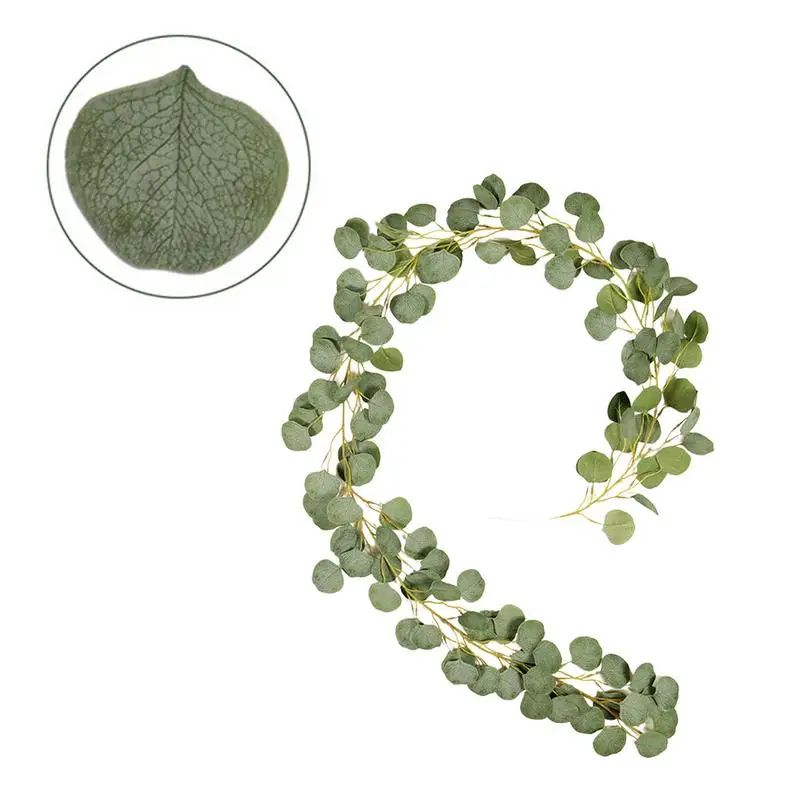 Artificial Eucalyptus Garland 6.56ft Silk Greenery Eucalyptus Leaves Vines Fake Eucalyptus With Fake Leaves Greenery Vines Fake