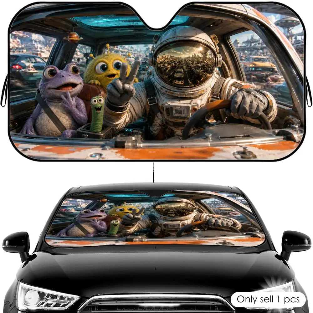 

The Rogue Astronaut Sun Visor Car Windshield Sun Shade UV Protection Heat Insulation Cover Universal Sun Protector