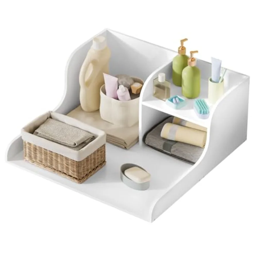 

Universal Laundry Countertop with Shelf for Washer Dryer, Extra Wide 27.5" Appliance Topper, Anti-Vibration Folding Table with