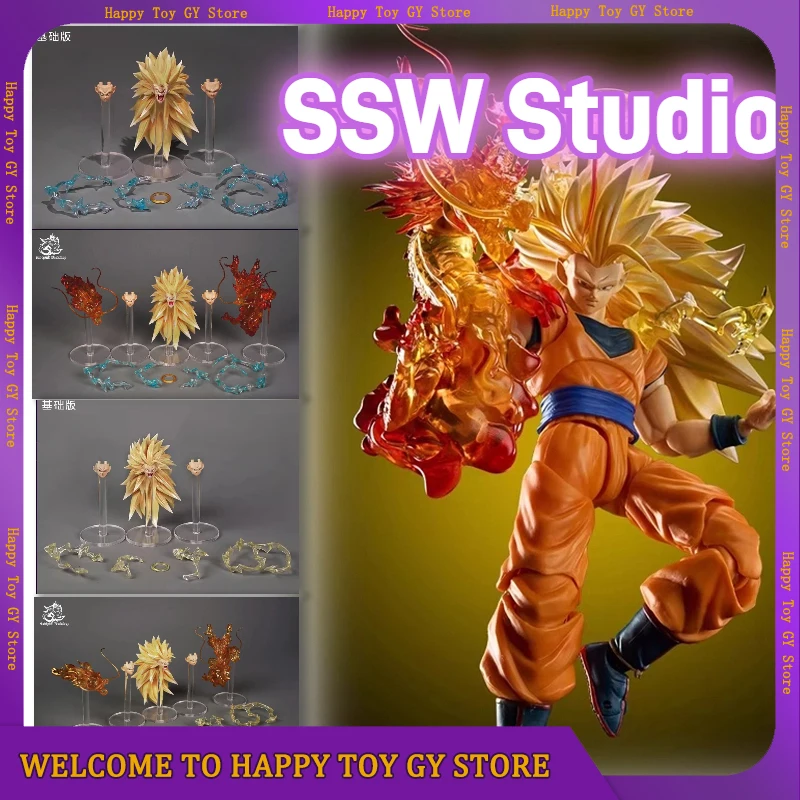 

Ssw Studio Dragon Ball Shf Ssj 3 Super Saiyan Son Goku Head Sculpture Special Effect Figure Figurine Models Collection Toys Gift