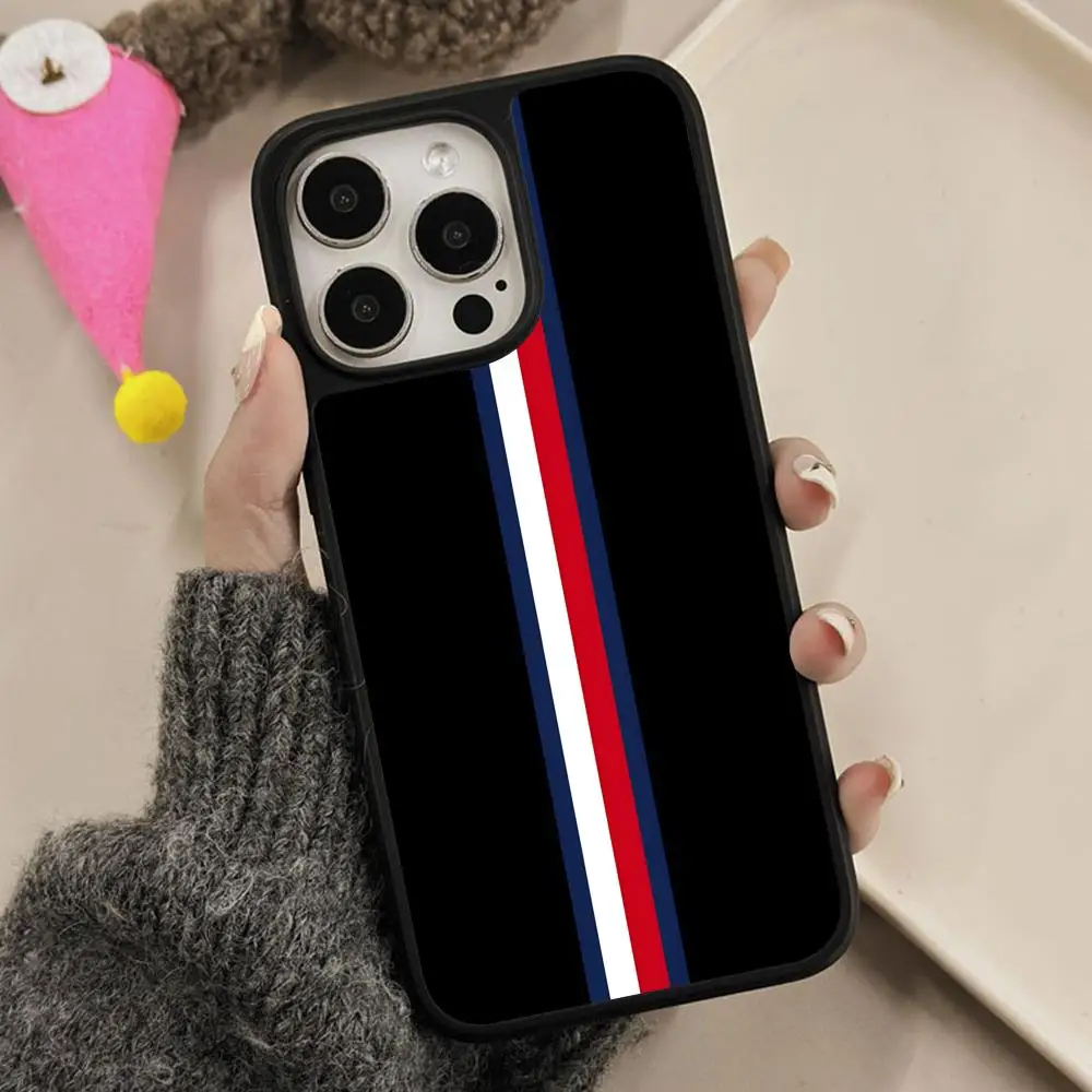 

Red Blue Stripe Phone Case for iPhone 17 16 15 14 13 12 11 Air Pro Max Plus Matte Surface Cover
