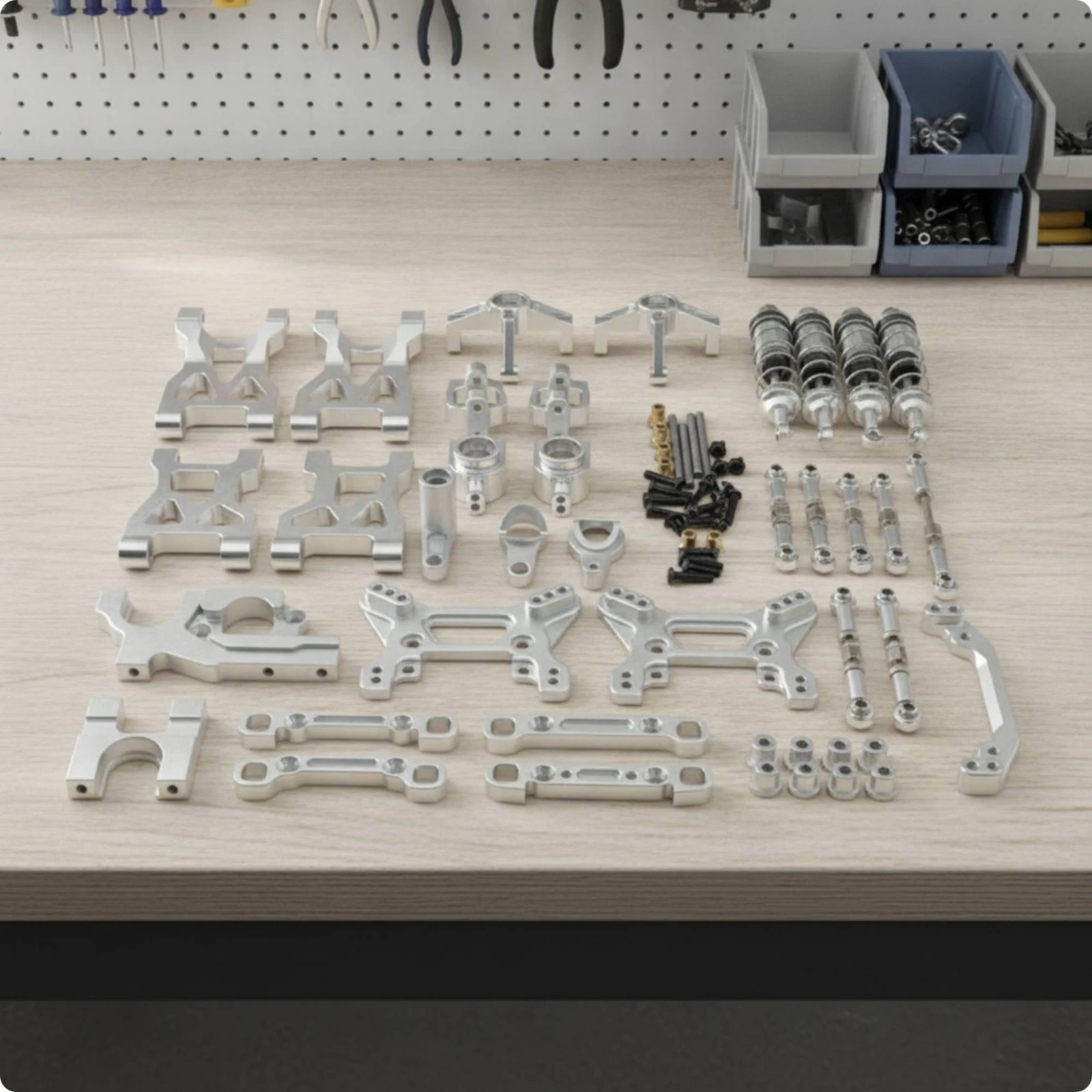 Metal Upgrade Parts with Shock Absorbers Long-Lasting RC Car Parts Kit RC Car Shock System Kit Precision Shock System Damper