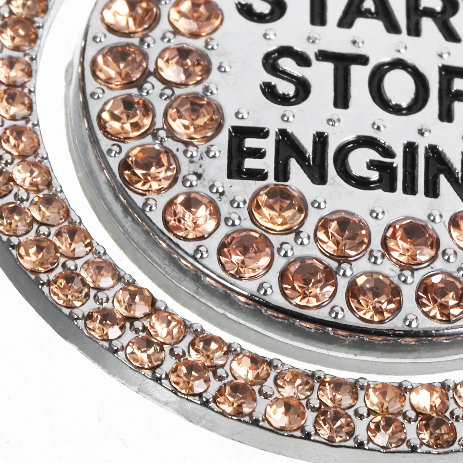 

Sturdy Zinc Alloy Rhinestone Push To Start Button Cover Car Engine Start Ring Bling Accessories Glitter Car Ignition Starter