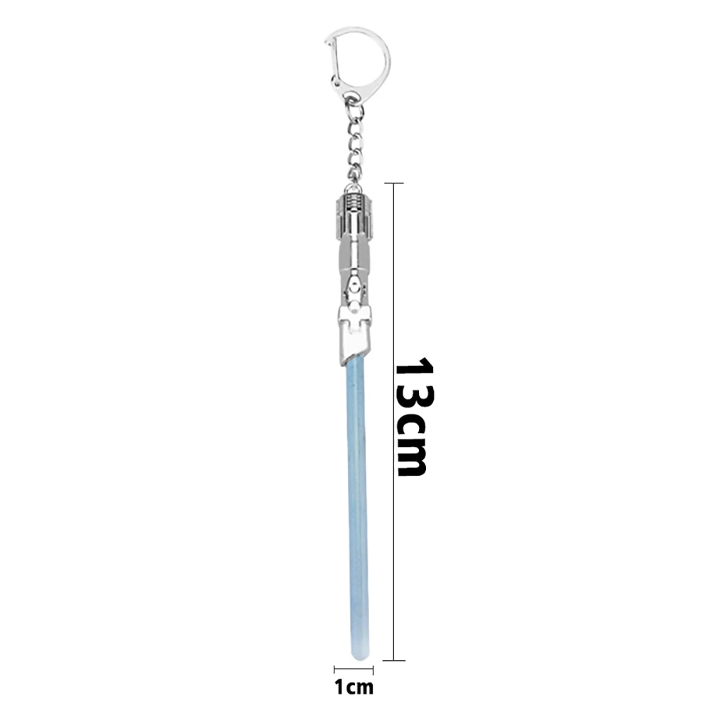 Movie Jewelry Lightsaber Keychain Cosplay Toys War Metal Keychain Light Saber Key Ring Kids Gift