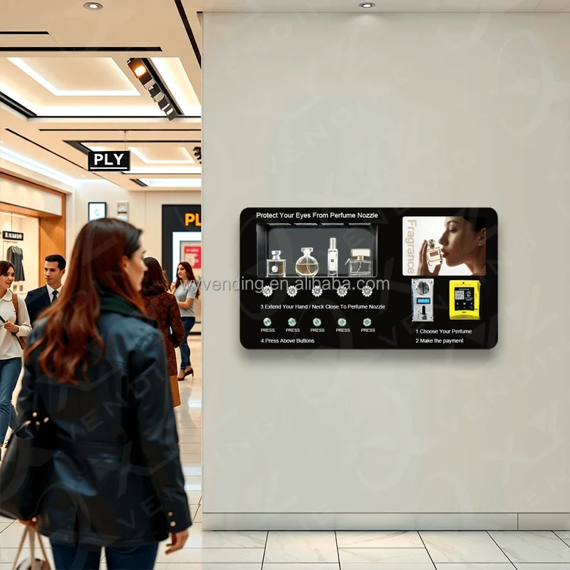 

New Trends Perfume Spraying Dispenser Machine XYZ Customized Cologne Vending Machine