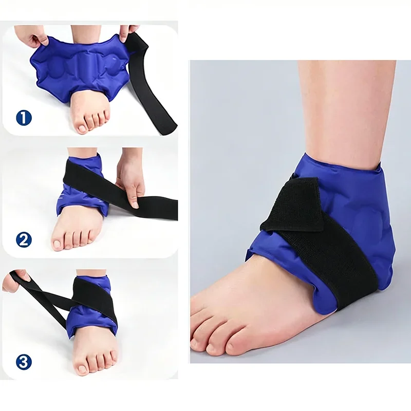 Reusable Gel Hot Cold Pack Wrap, Versatile Adjustable Strap Pouch for Knee Ankle Wrist Elbow Sports Daily Household Use