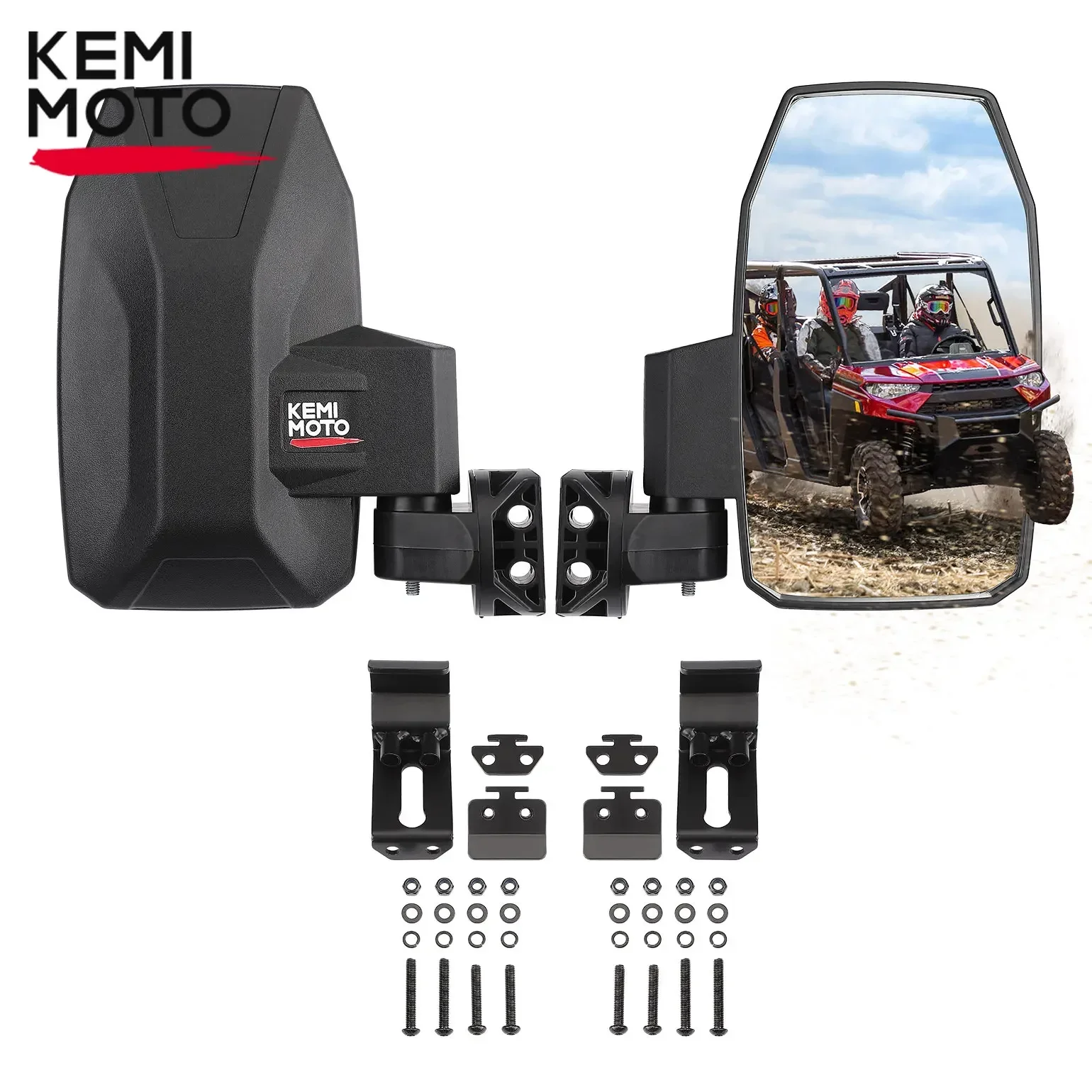 KEMIMOTO UTV サイドミラー ポラリス レンジャー XP 1000 900 570 ジェネラル 1000 マベリック用 キャン-アム ディフェンダー 2013-2023 対応