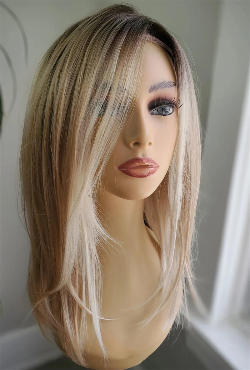 

Ombre Ash Blonde Colored Wigs Brazilian Virgin Human Hair Wig Preplucked 13x4 13x6 Lace Front Straight Short Bob