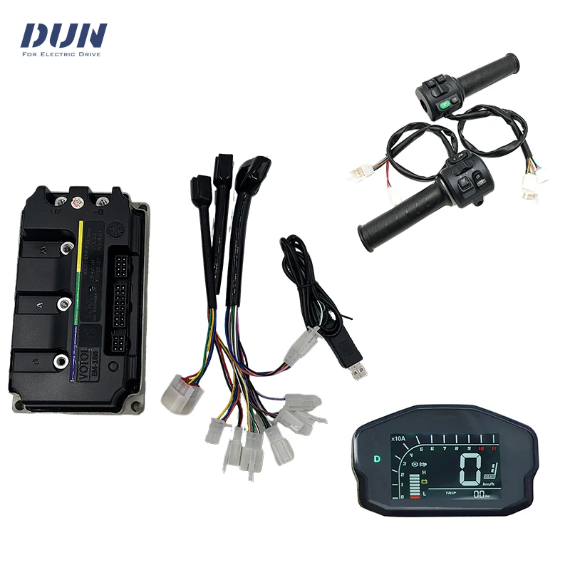 VOTOL EM180 GTS Boost 250A Peak 490A 3-5KW Hall BLDC Controller with DKD Display and T08 Throttle for Mid-drive In-wheel Motor