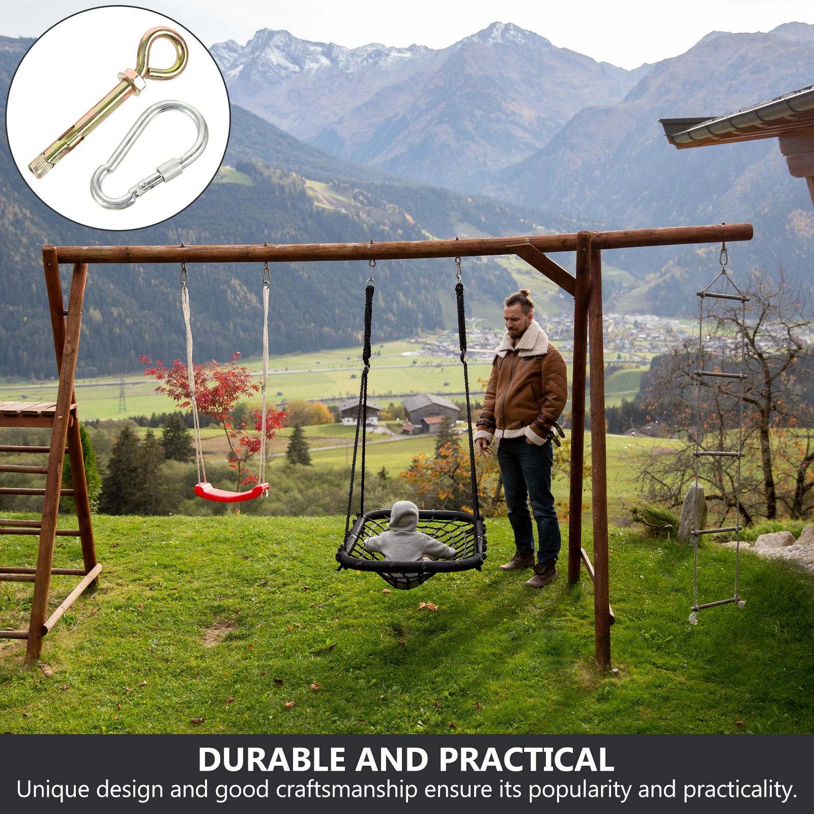 

Heavy Duty Ceiling Hooks for Hammock Swing Seat Accessories Durable Stainless Steel Wall Mount Hangers Easy Installation Decks
