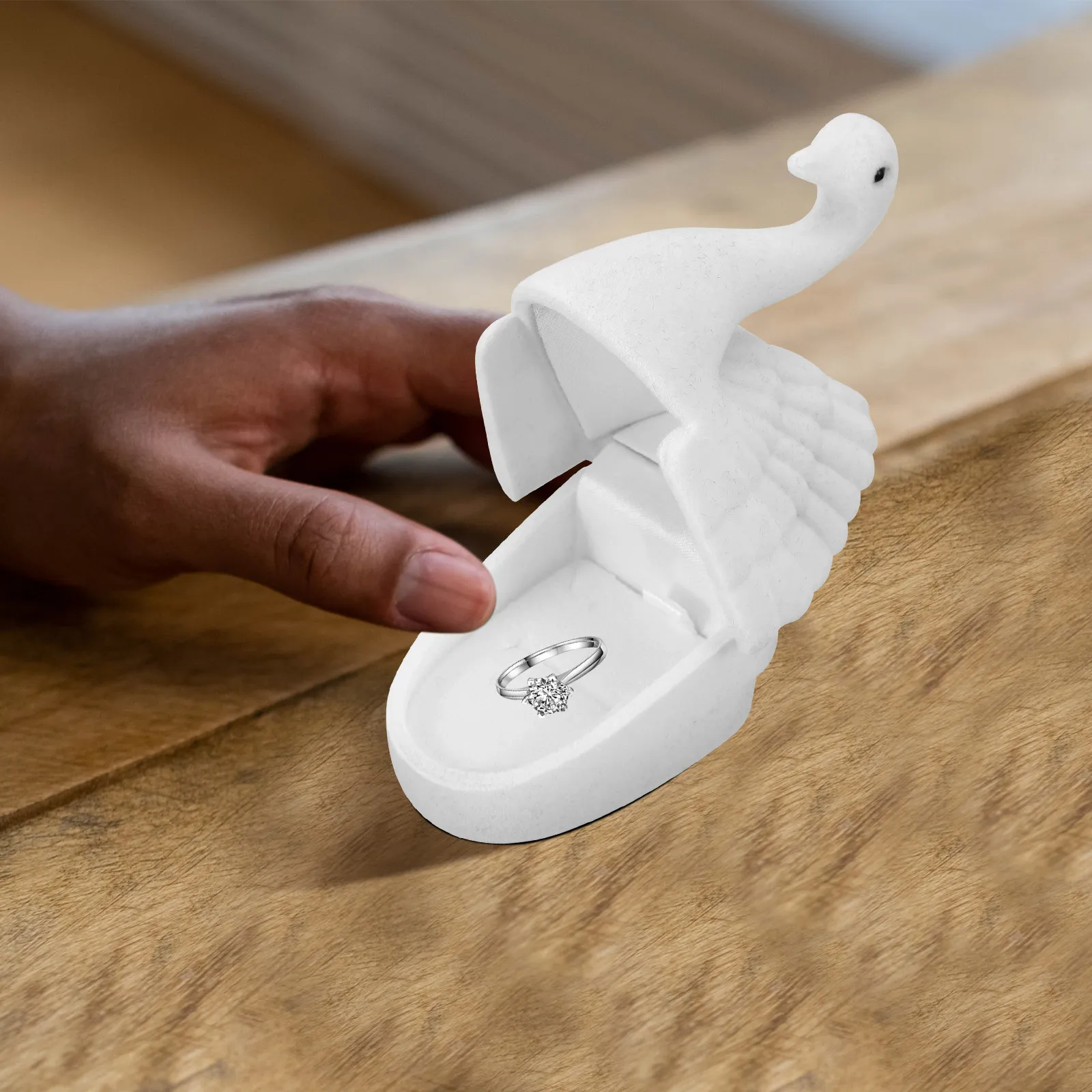 

Swan Jewelry Box Portable Small Jewelry Organizer Lightweight Travel Essentials for Rings Earrings Bracelets Necklaces Storage