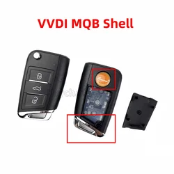 Shell chave do carro com 3 botões, MQB tipo Flip caso remoto, VVDI MQB substituição Shell para Xhorse fio remoto XKMQB1EN, 10 pçs/lote