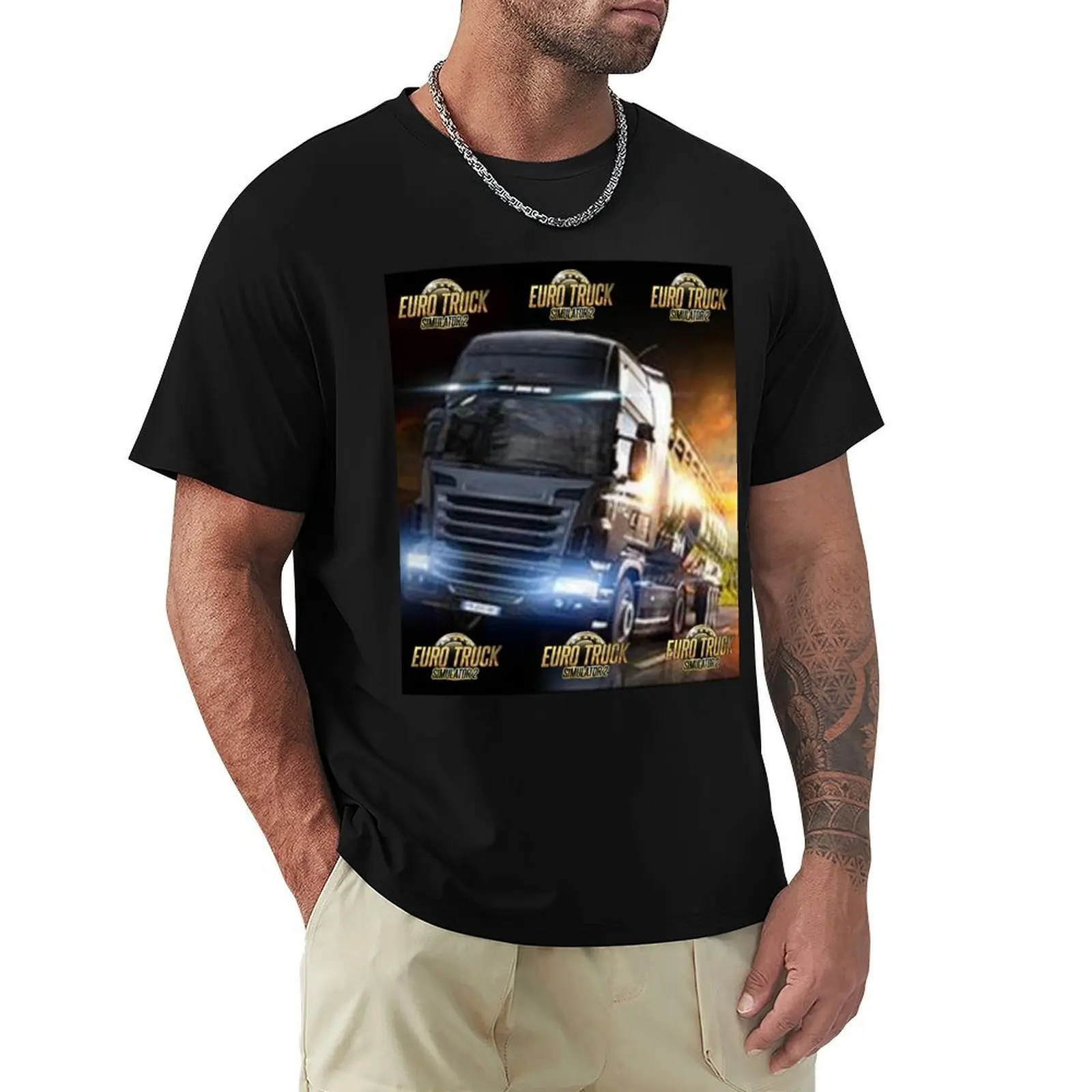 Euro Truck Simulator 2 T-Shirt Basic Plain Tee for Spring and Summer