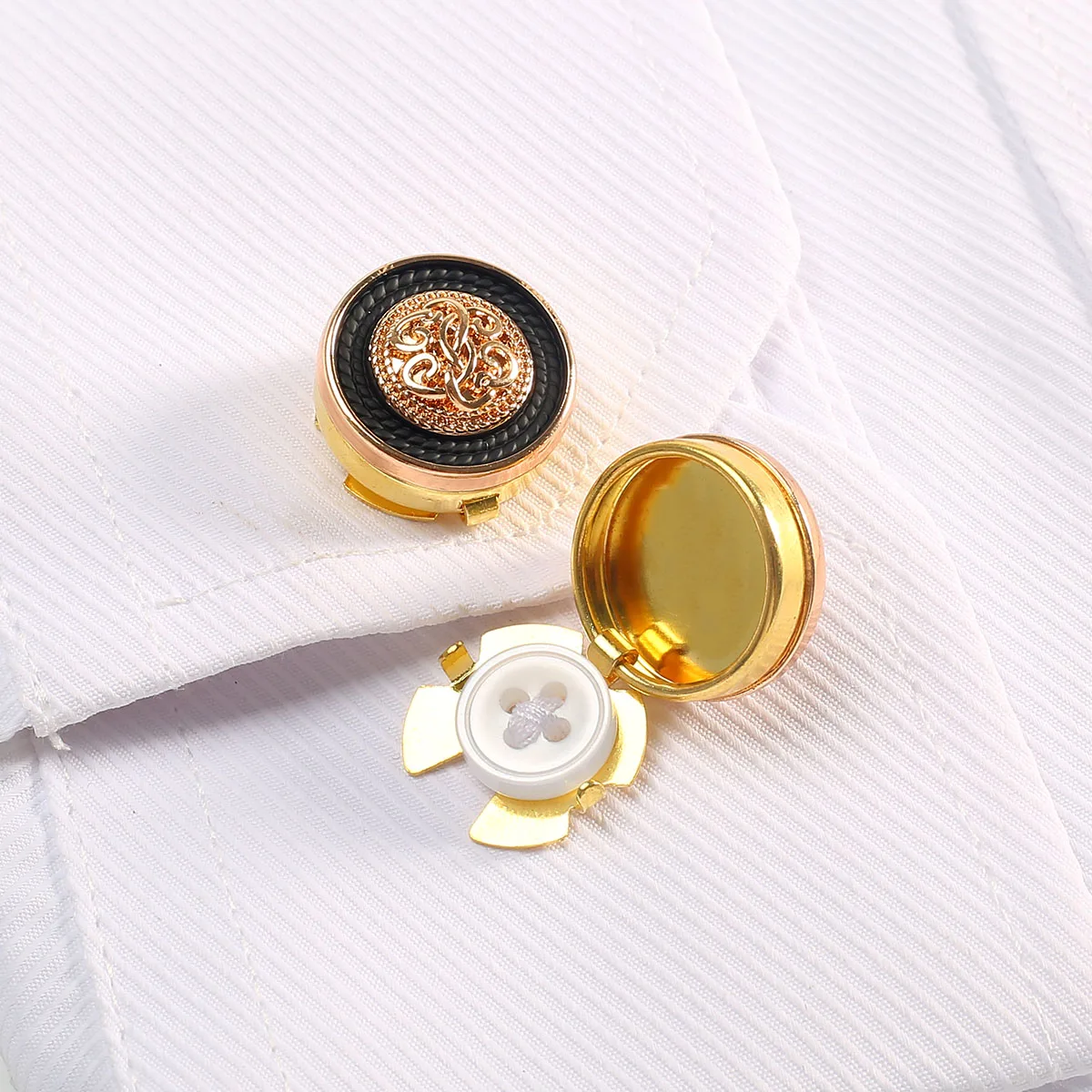 2pcs Button Cufflinks Luxury Metal Button Cover Shirt Button Clip Retro Sleeve Button for Men and Women Dress Button Decoratio