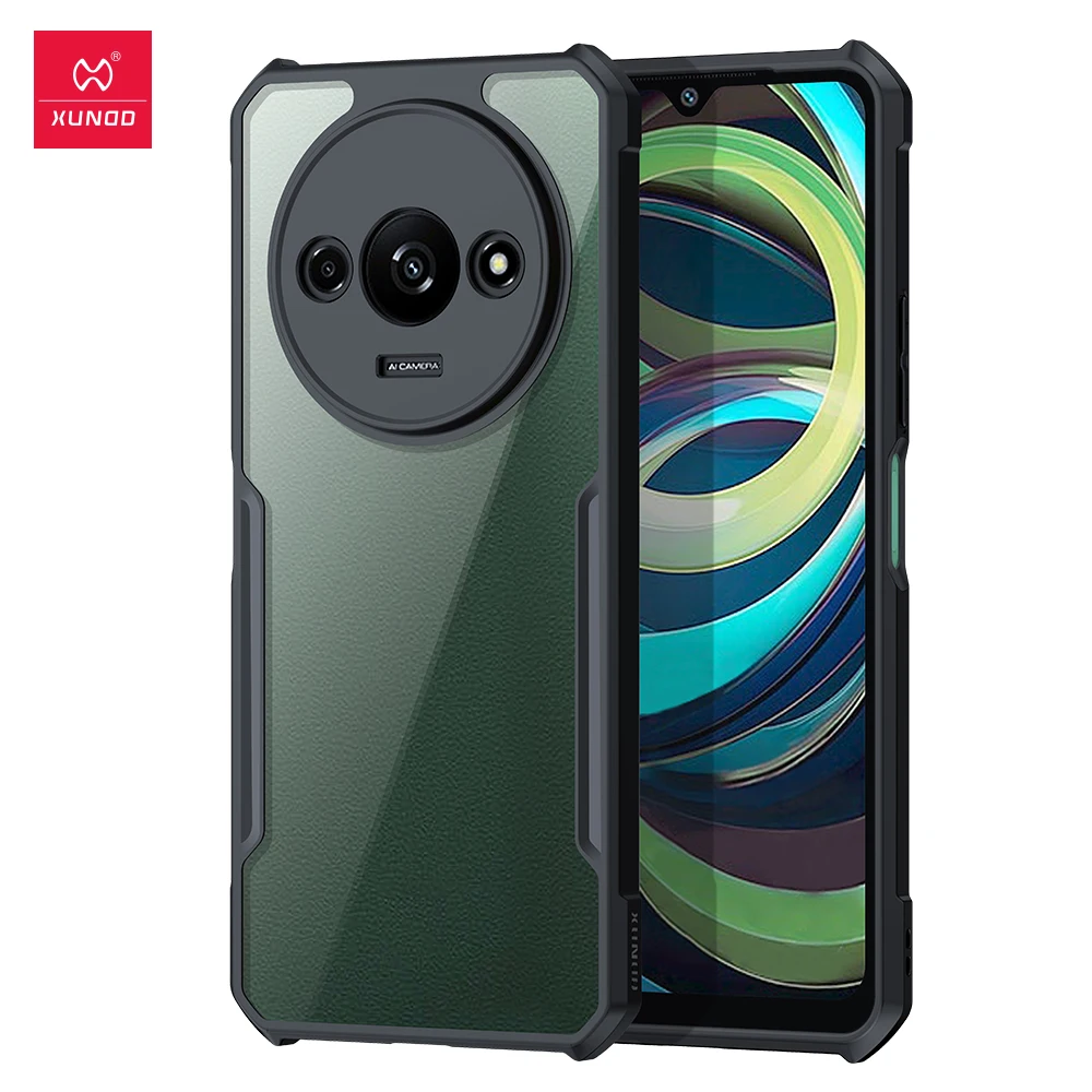 เคส XUNDD สำหรับ redmi เคส A3เคสเลนส์ป้องกันเต็มรูปแบบป้องกันลายนิ้วมือด้านหลังโปร่งใสในตัวถุงลมนิรภัยกันกระแทกและกันตก