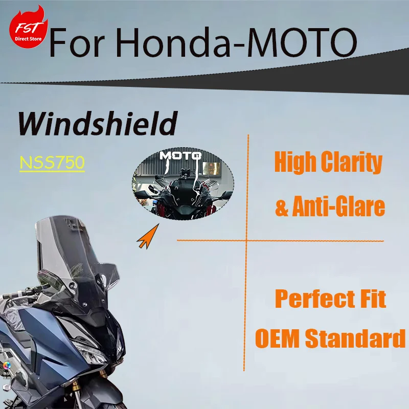 

Touring Extended Windshield for Honda Forza750 NSS750, Upgrade Wind Deflector