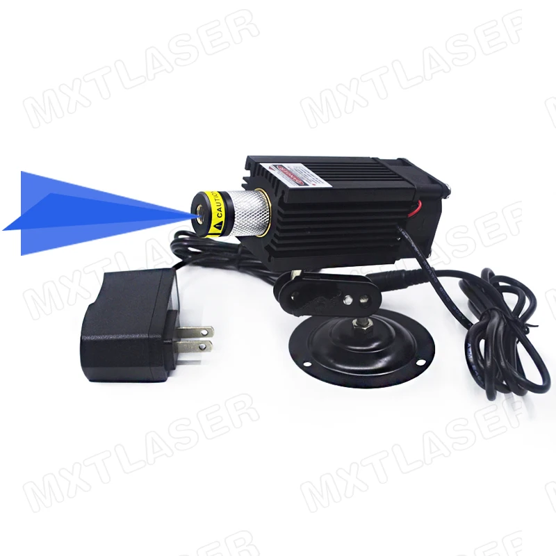 Adjustable Focus 405nm 450nm Blue Violet Cross Line Laser Module 100mW 500mW 1W 1.6W 2.5W With Cooling Fan(With Bracket&Adapter)