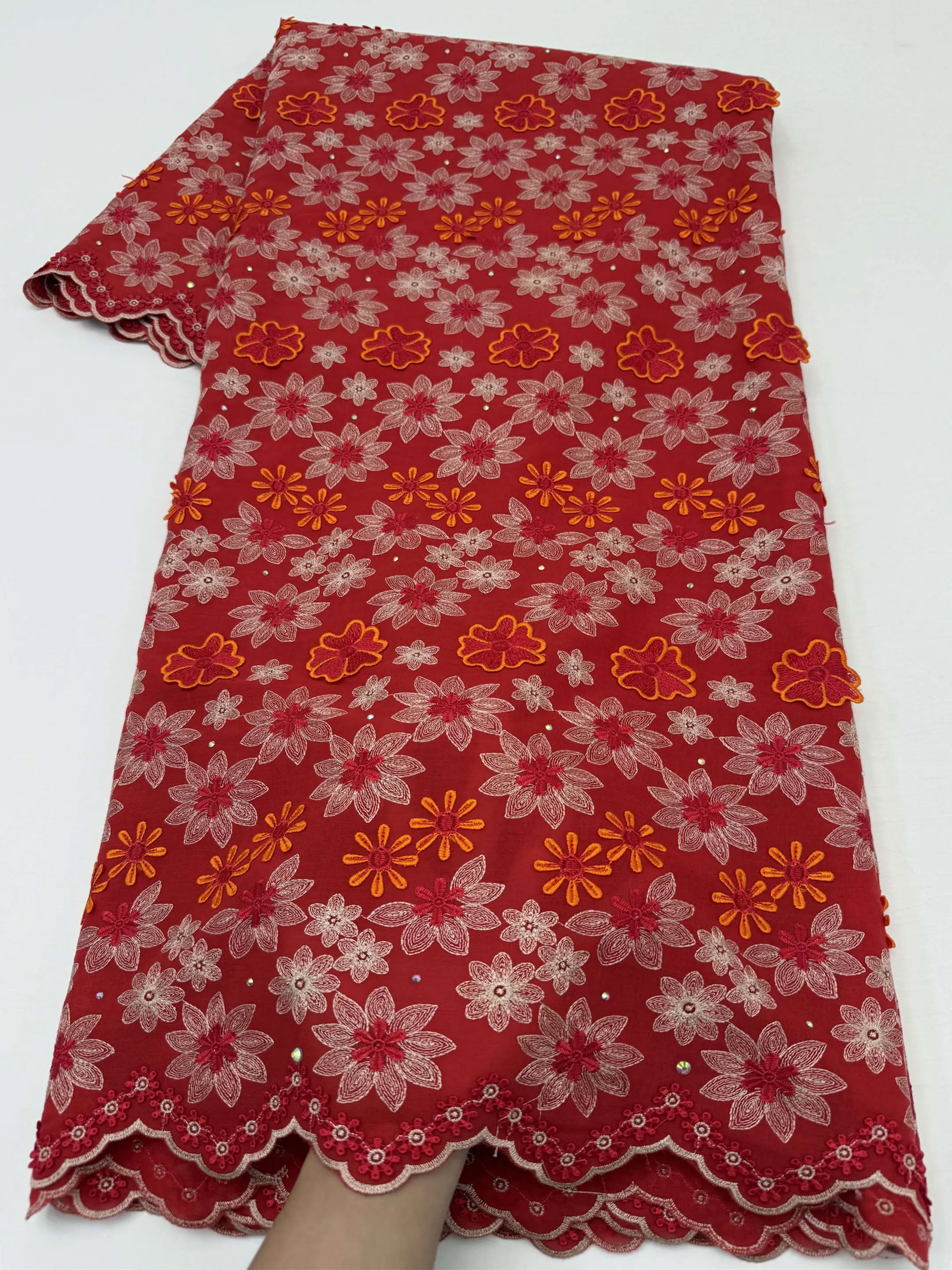 Super Quality African Embroidery Lace Fine Swiss Voile Fabric Delicate Traditional Celebrants Cotton Dress Comfortable Weight