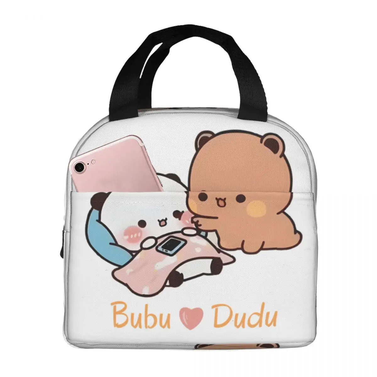 Panda Bear And Brownie BUBU DUDU Couple Insulated Lunch Tote Bag for Women Resuable Thermal Cooler Bento Box Work School Travel